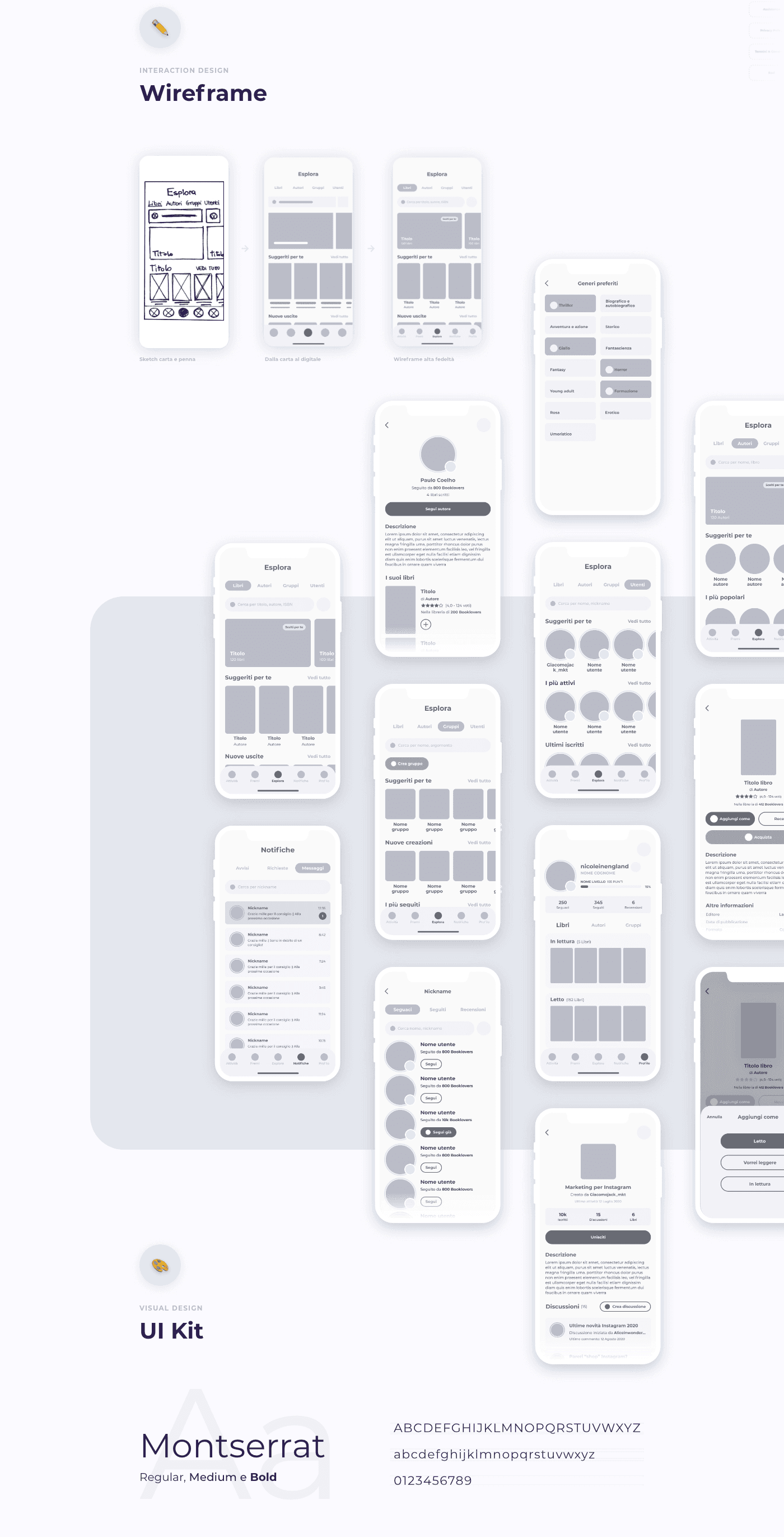 Student project — Mobile wireframe